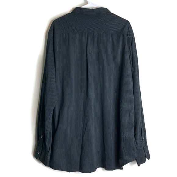 Skully Button Front Long Sleeve Pin Stripe Shirt - Picture 2 of 6